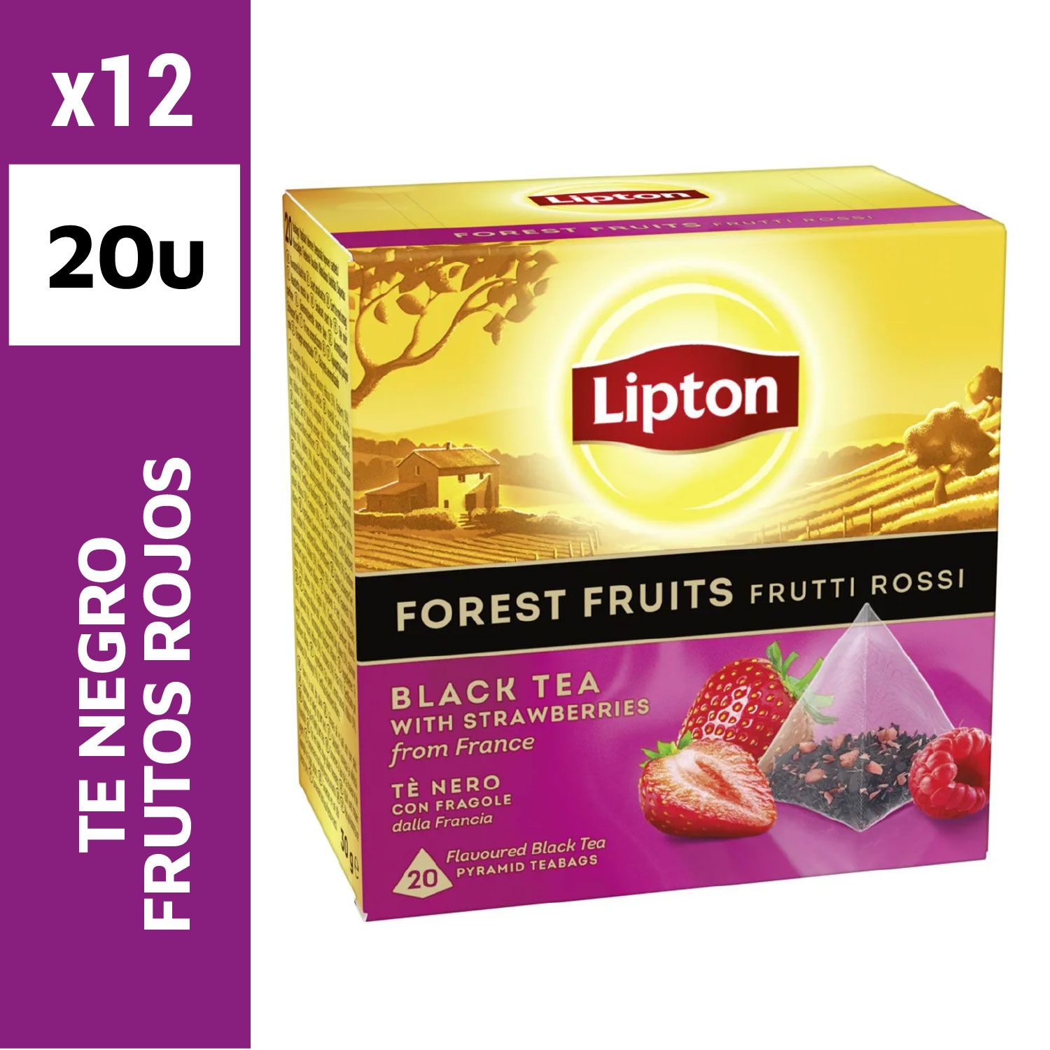 Lipton Té Pirámides Negro Frutos Rojos