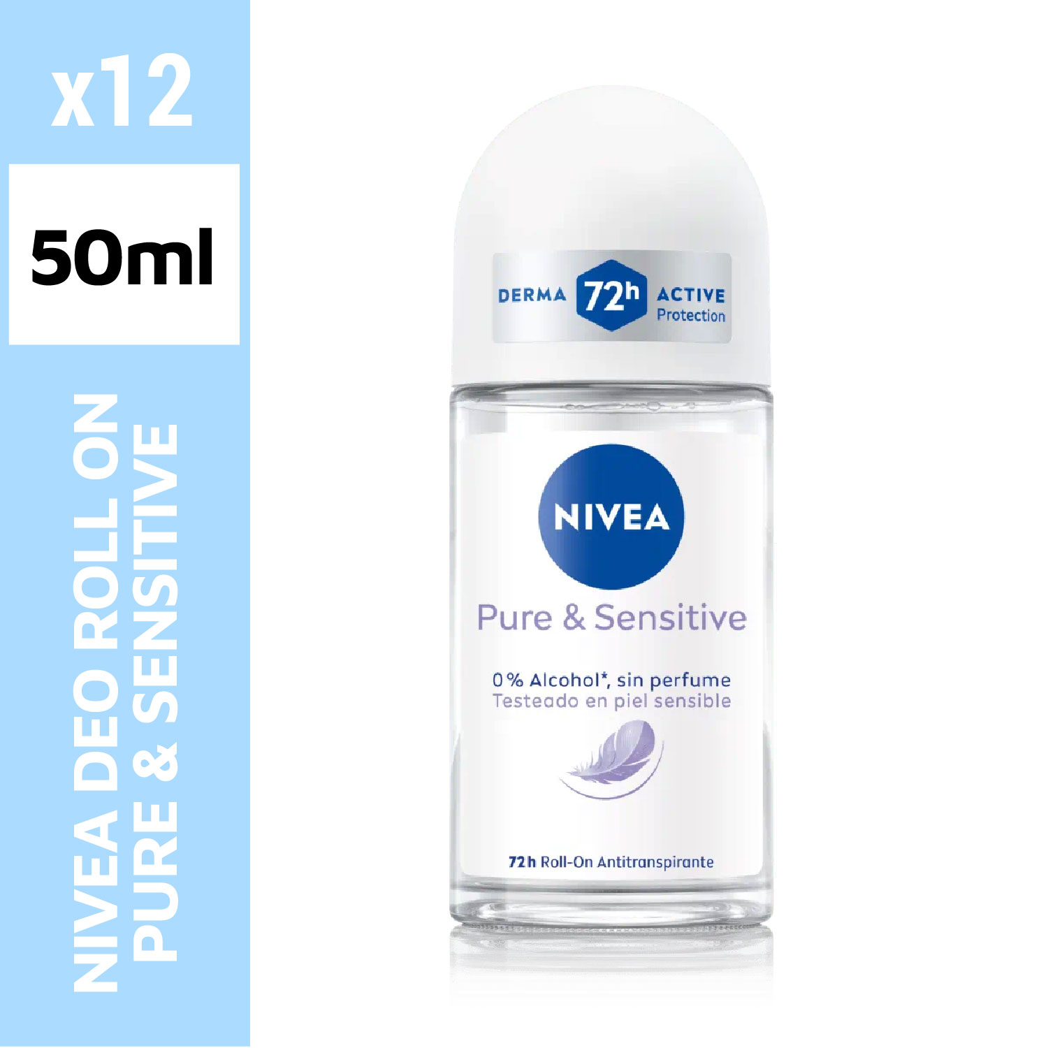 nivea deo roll on 50ml pure & sensitive