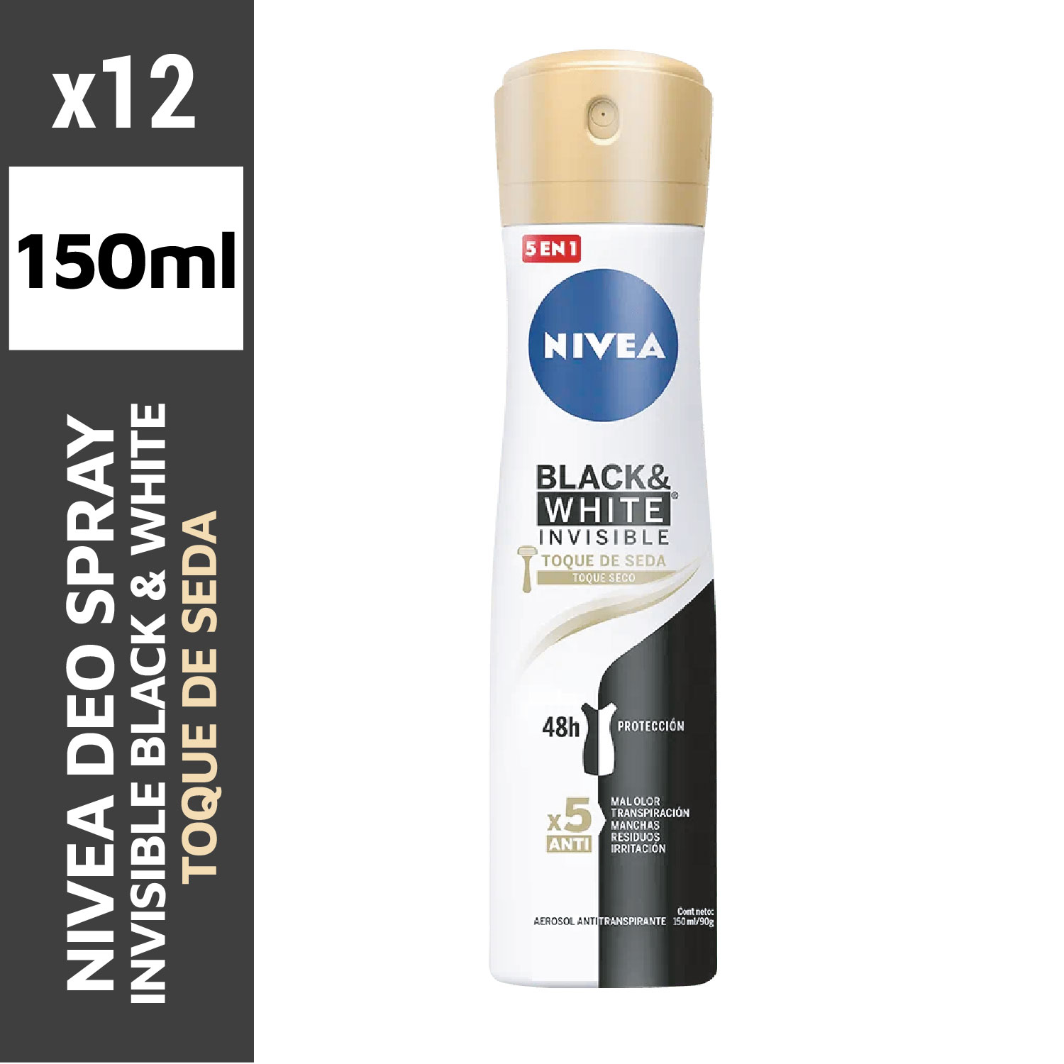 Nivea deo spray 150ml black & white toque de seda