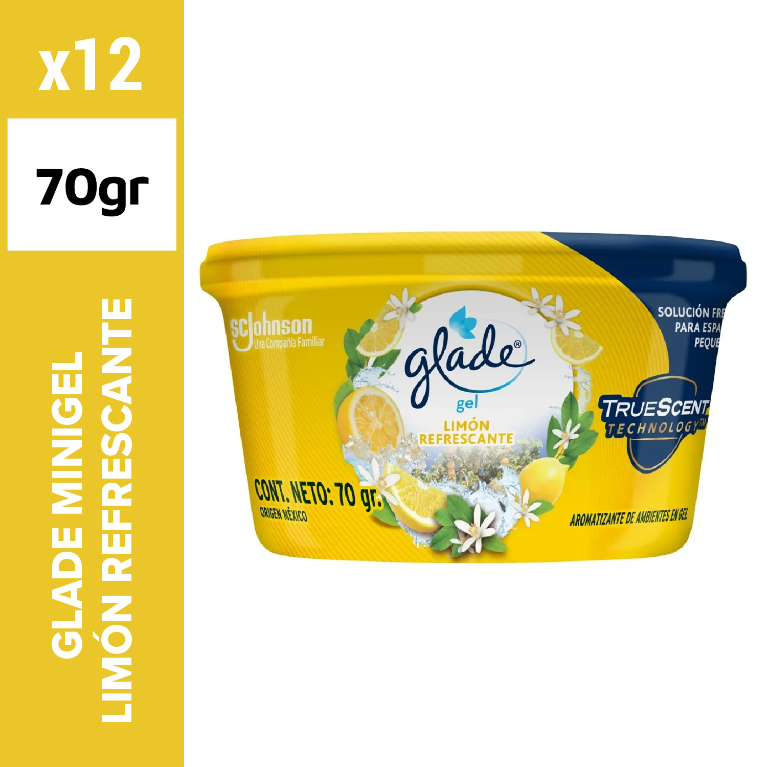 Glade Minigel Limón Refrescante 70gr