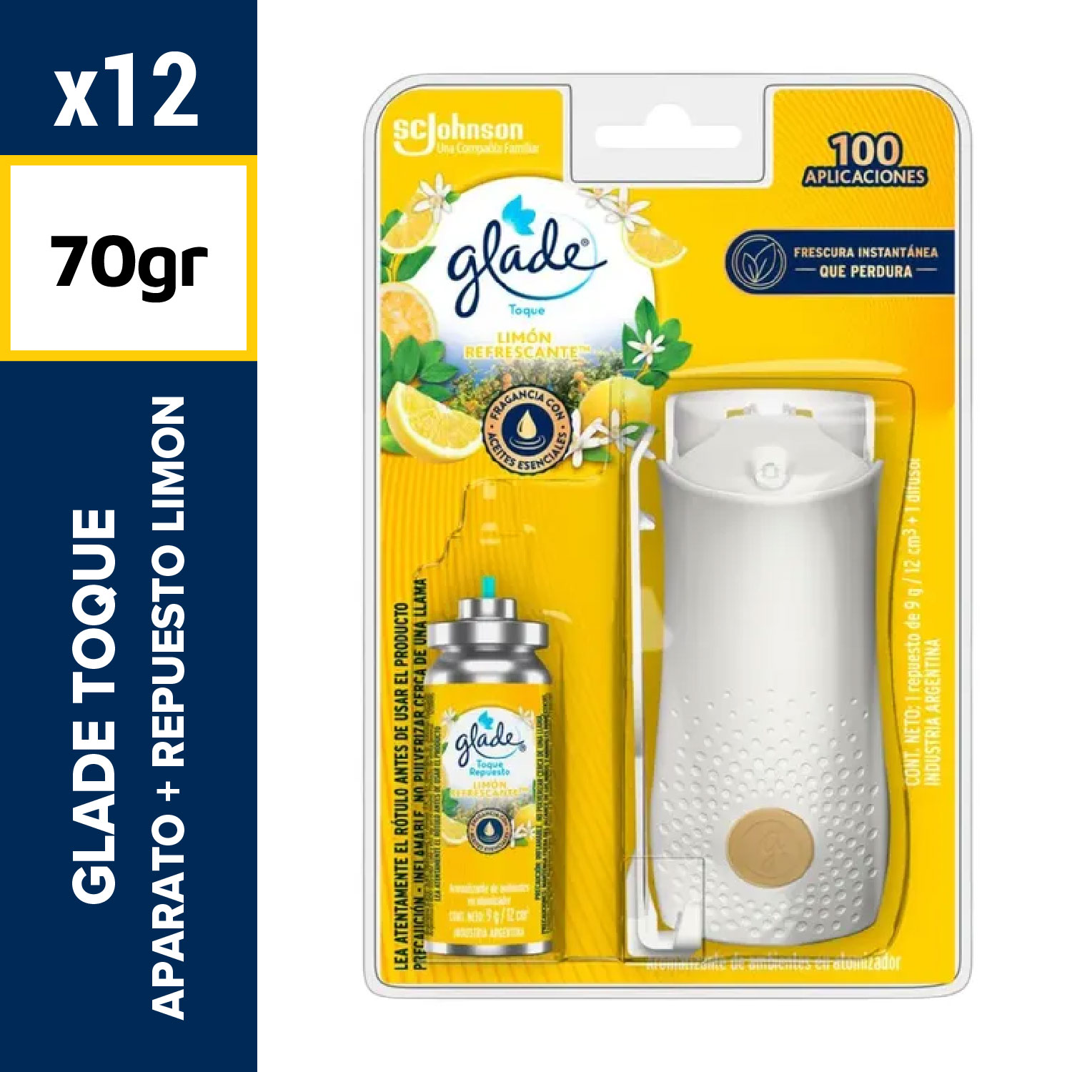 Glade Toque Aparato + Repuesto Limón