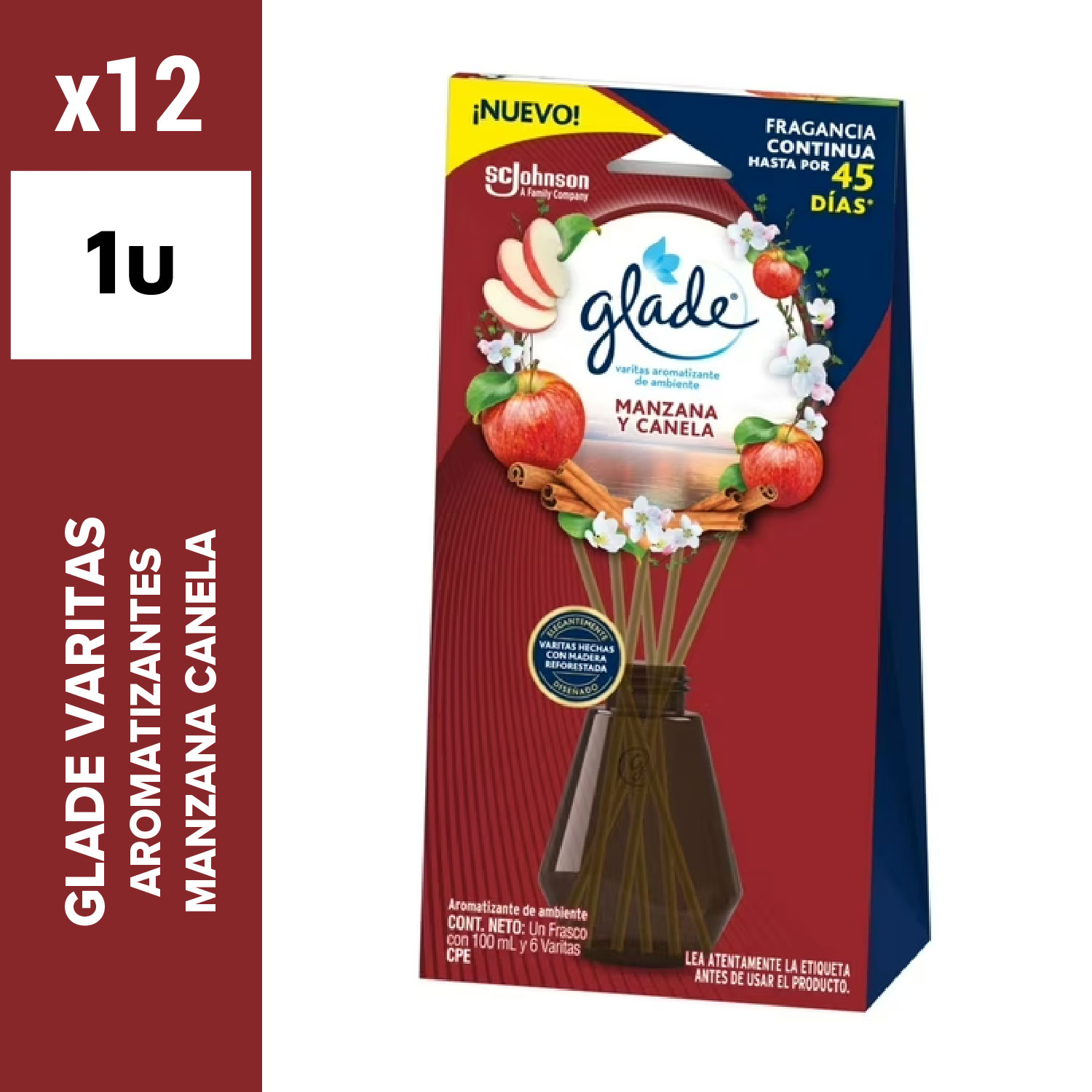 Glade Varitas Aromatizantes Manzana Canela