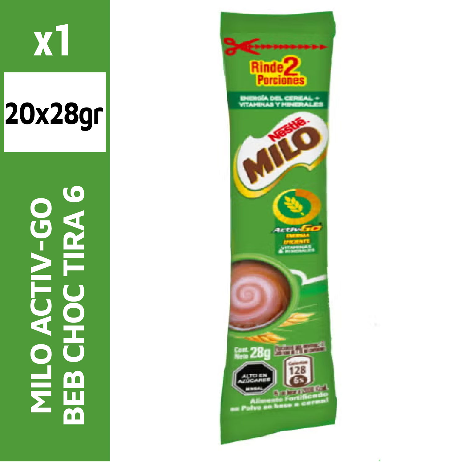 Milo Activ-Go Bebida Chocolate Tira 6 (20x28g)
