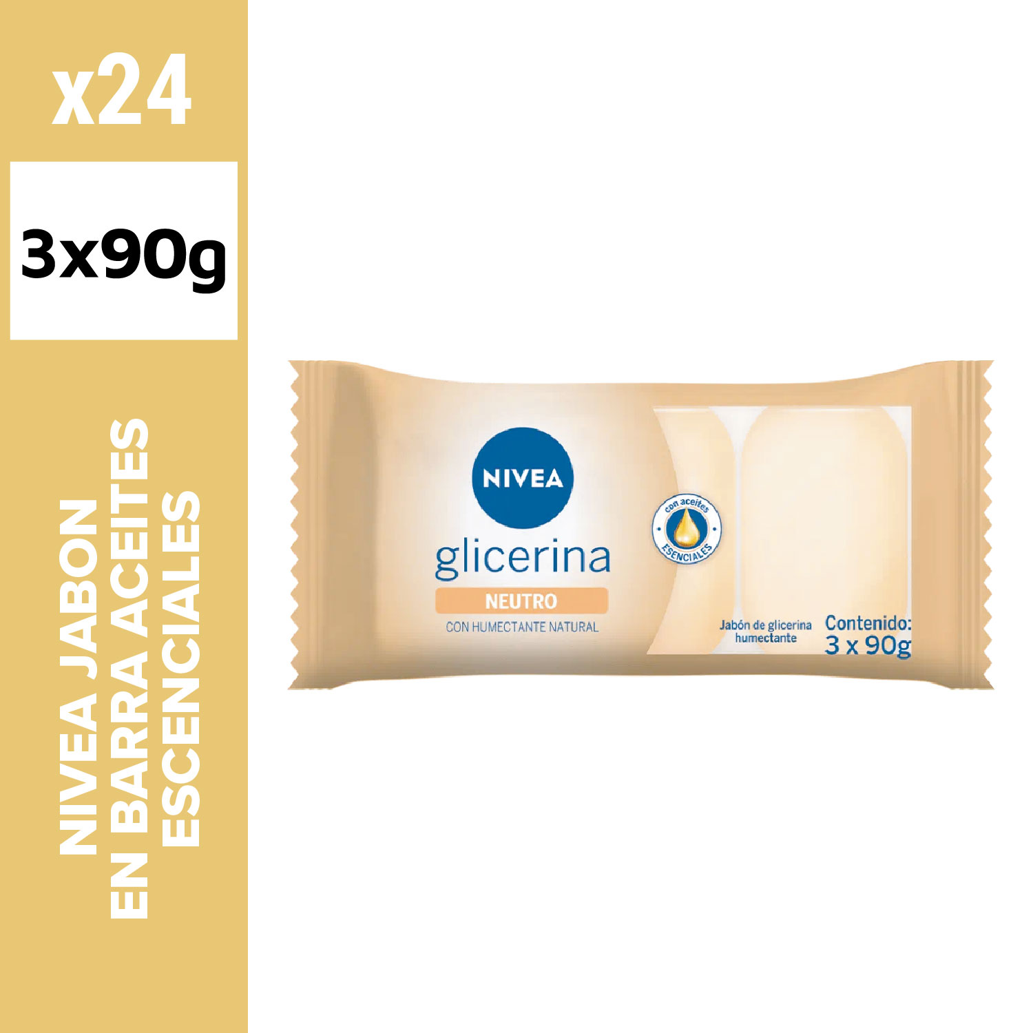 Nivea jabón en barra aceites esenciales 3x90g