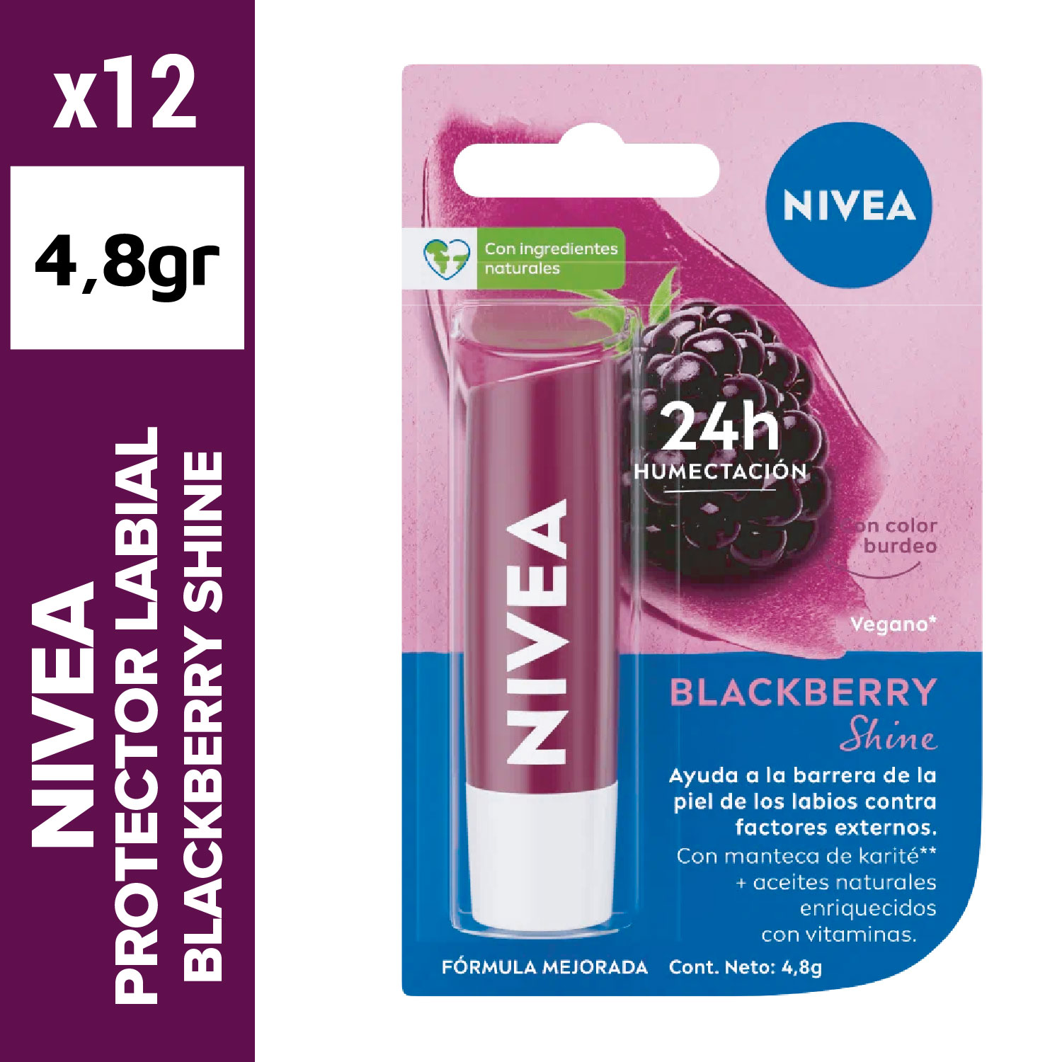 Nivea protector labial 4.8gr blackberry shine