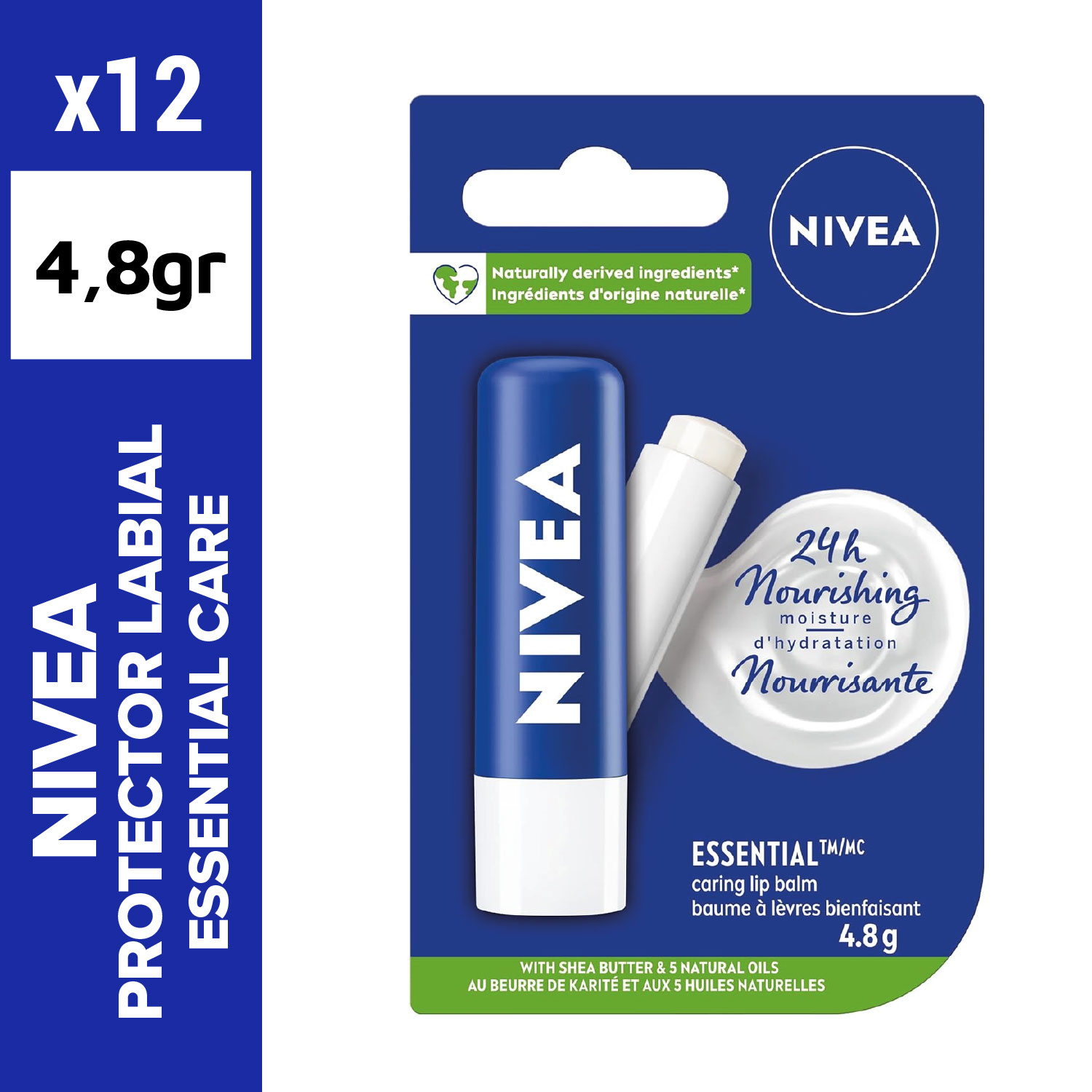 Nivea protector labial 4.8gr essential care