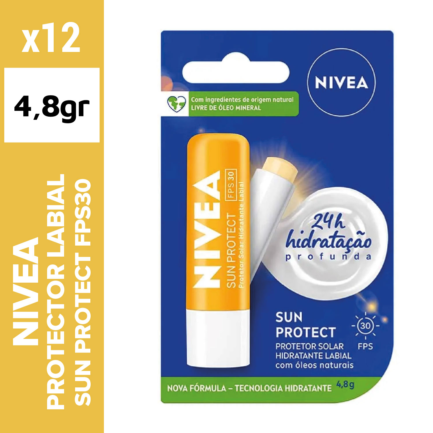 Nivea protector labial 4.8gr sun protect fps30